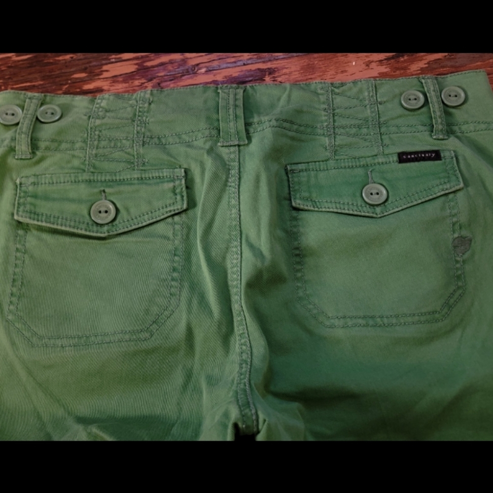 Sanctuary Scout Knicker Grass Green Mid-Length Bermuda Surplus Utility Shorts 32 - Picture 8 of 11